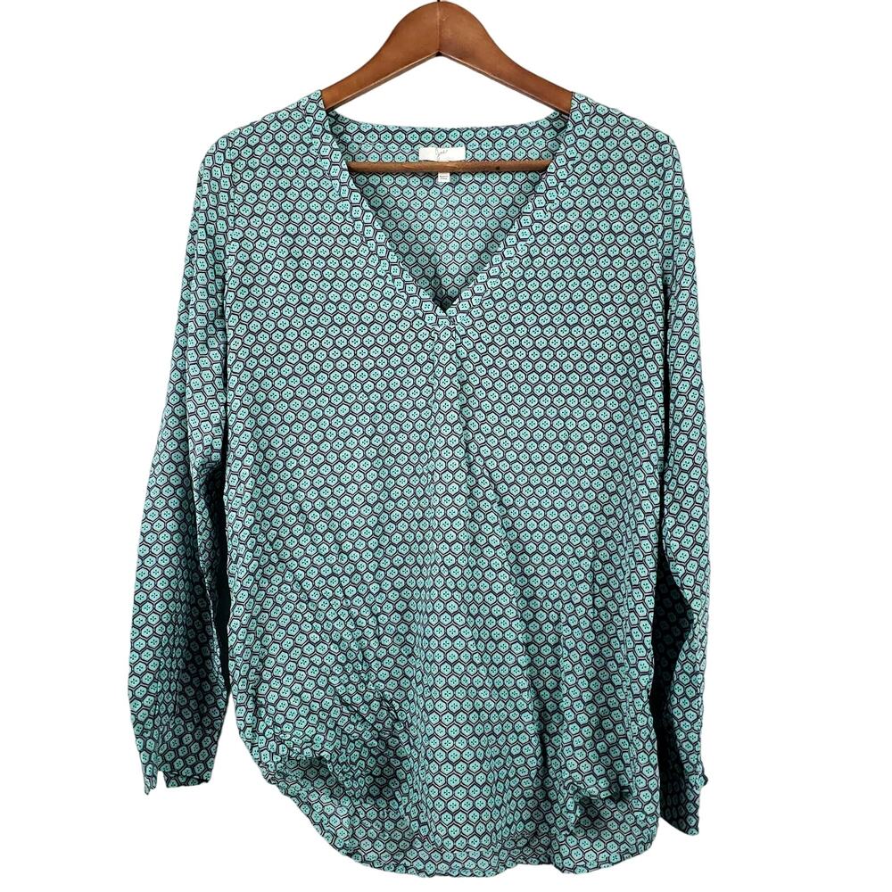 Joie Silk V Neck Blouse Top Long Sleeve - XS